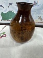 Hand Crafted Hand Turned 6  Tall Wooden Vase Artist Signed
