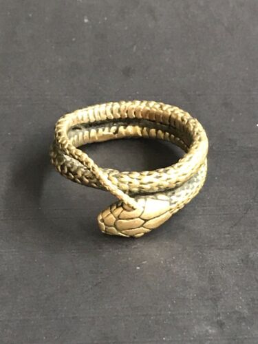 Vintage Eleven 44 Cast Brass Snake Ring Size 14.5