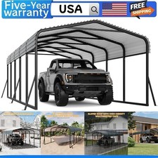 Metal Carport 12 X 24 Ft W/galvanized Steel Roof For Tractors Trucks Cars Boats