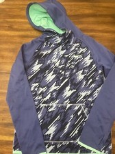 Nike Blue Camo Hoodie Sweatshirt W/ Aqua Accents Youth Size Large. ms1