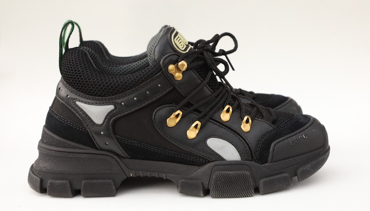 スニーカー Gucci Flashtrek Chunky Leather Sneakers Womens Gucci Flashtrek Leather + Mesh Crystals Jewel 5.5