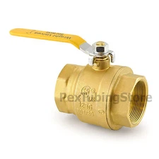 2" NPT Brass Ball Valve Full Port, Shut-Off Valves, UL CSA FM, 600psi WOG