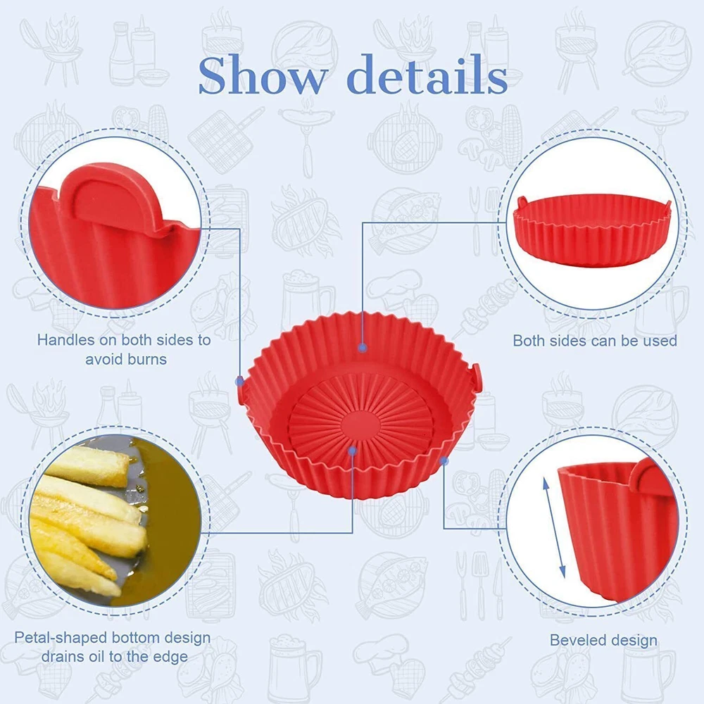 Air Fryer Silicone Pot Air Fryer Basket Linings Non-Stick Oven Baking Tray/Paper
