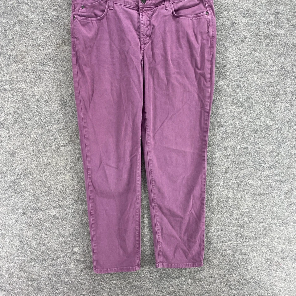 Pantalones NYDJ para mujer 8 morados tiro medio tobillo bolsillos delanteros planos informales Foto 4 de 4