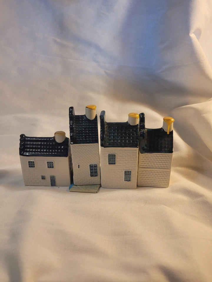 KLM Bols Azul Delf Canal Casa Botellas Juego de (4) #53,23,2,20 Vacías Foto 4 de 4