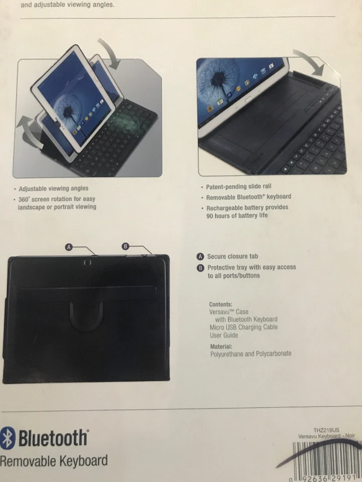 Galaxy Tab 3 10.1 Targus Tablet Versavu Keyboard Case for Samsung New - Image 2 of 4