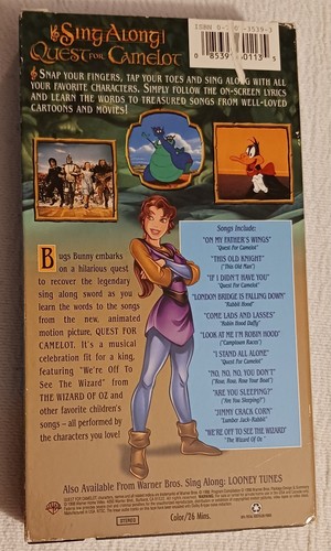 Warner Bros Sing-Along Quest for Camelot VHS - Bugs Bunny, Looney Tunes - Picture 2 of 5