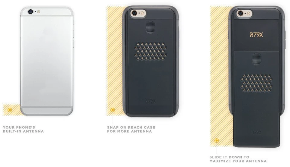 Funda blanca con extensor de señal de antena ReachCase absorbente de impactos para iPhone 6S Plus Foto 2 de 4