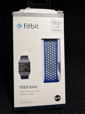 Genuine Fitbit Ionic Sport Accessory Band Blue/Lime Small S/P OEM New Open Box