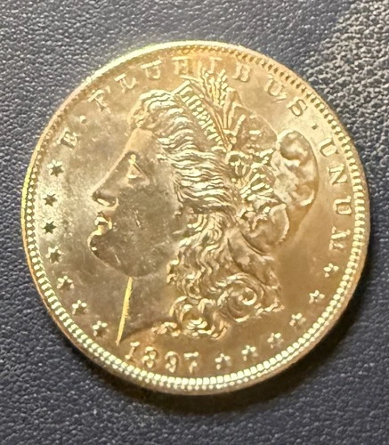 1897 BU GEM MORGAN SILVER DOLLAR UNC MS++ COIN U.S. MINT FREE SHIPPING