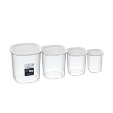 Plastic Food Storage Containers Set of 8 Airtight Kitchen Canisters with Lids