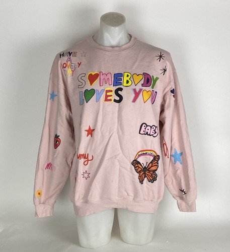 The Mayfair Group Somebody Loves You Crewneck in Pink One Size