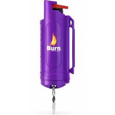 BURN Pepper Spray Self Defense Police Strength 1/2oz Keychain OC Purple