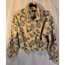Peanuts Snoopy Sherpa Fleece Pullover Quarter Zip Women s M