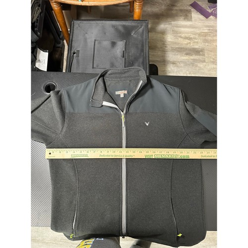 Peter Millar Crown Sport Golf Full Zip Fleece Jacket Black Size Medium Preppy - Picture 4 of 11