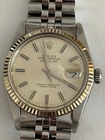 Authentic Rolex Oyster Perpetual Datejust Stainless Steel & White Gold Jubilee