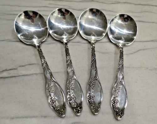 Sterling Silver International Mille Fleurs Bouillon Soup Spoons  NM 5"
