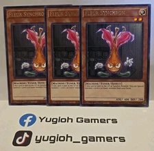 YUGIOH FLEUR SYNCHRON  X3 LED8  RARE LIGHT PLAYED