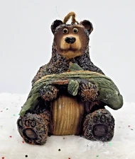 Grizzly Brown Bear Christmas Ornament Rustic Lodge Primitive Fishing Hunting 3"