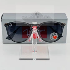 Ray-Ban RB4171 6592/T3 Erika Polarized Sunglasses Blue Frame Grey Gradient Lens