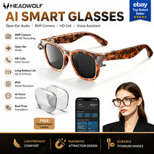 AI Smart Glasses Camera 4K Video Recording Bluetooth Calls Voice Assistant HD