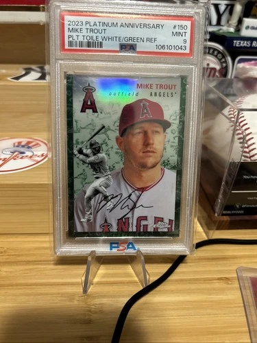 2023 Topps Chrome Platinum Anniversary - Mike Trout #150 Green Wave Refractor/99