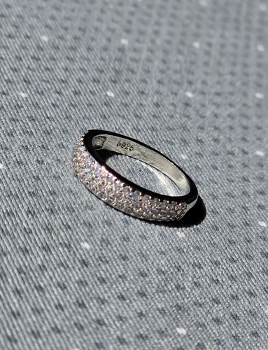 Sterling Silver Sparkle Band Ring - Size N