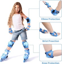 6X Schonerset Kinder Protektoren Schützer Inliner Schutzausrüstung Knieschoner b