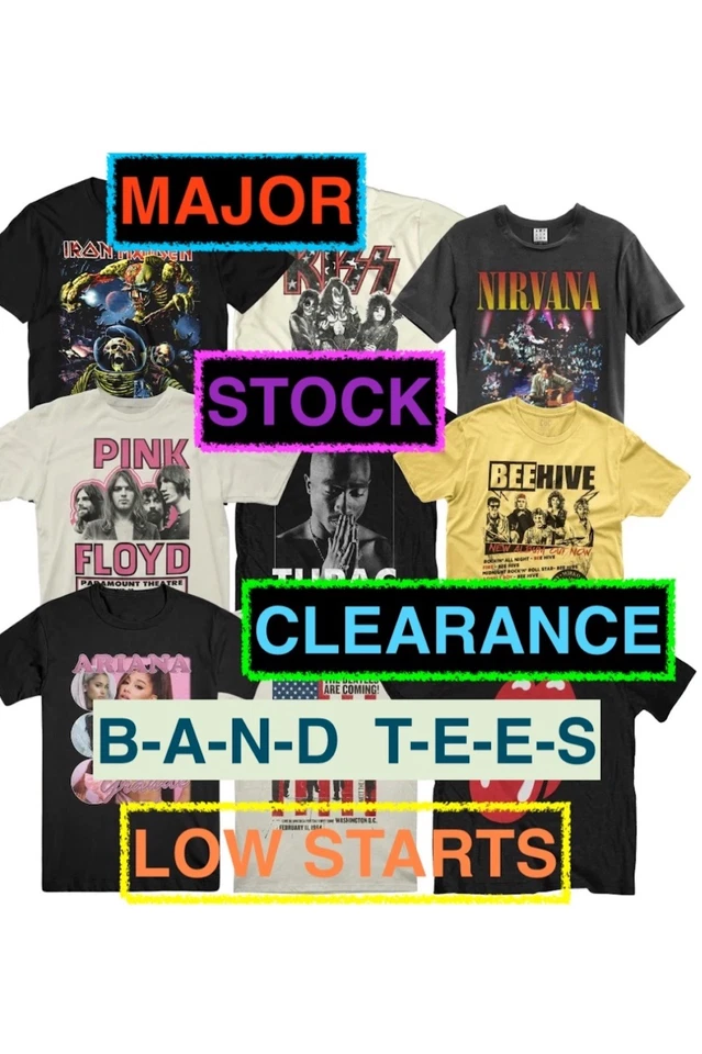 MAJOR CLEARANCE EVENT - VINTAGE PRELOVED BAND TEES / TSHIRTS