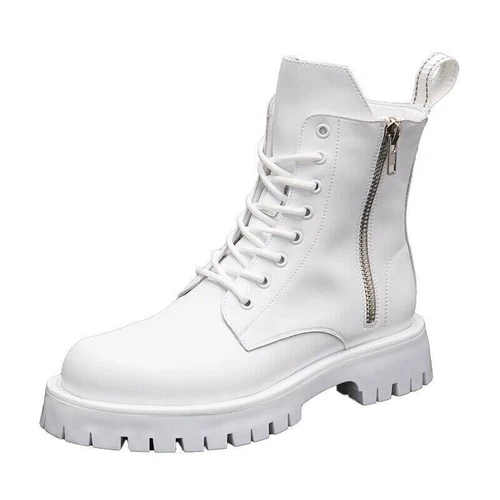 Hombres Botas Punk Prendas para el torso Altas Motocicleta Informales Botines Aumento de Altura Zapatos - Imagen 2 de 12
