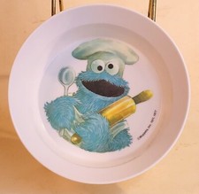 Vintage 1977 Sesame Street Cookie Monster Melamine Childrens Bowl Artisan Ware