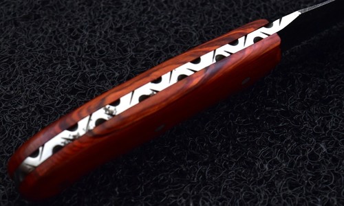 9" Custom Hand Made Damascus steel Hunting Skinner Knife With Fibber Wood. - Picture 7 of 9