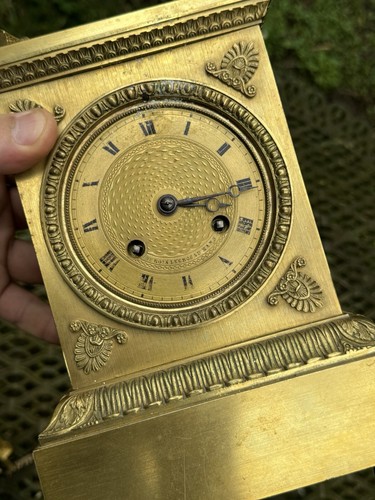 Empire Pendulum in Gilded Bronze - To Restore - Winged Love Decor - Picture 18 of 24