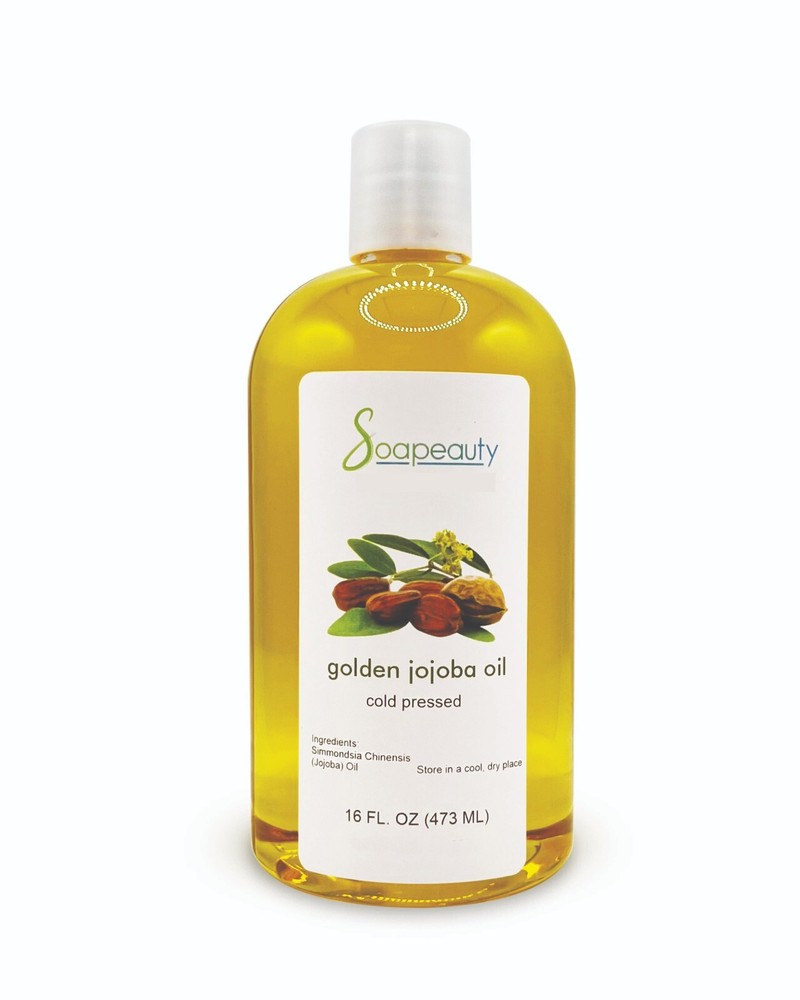 Soapeauty Golden Jojoba Oil – 100% Pure & Natural, Cold Pressed, 16 fl oz