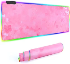 RGB Gaming Mouse Pad, Large Led Mouse Pad with 12 Lighting Modes, Gaming Keyboar