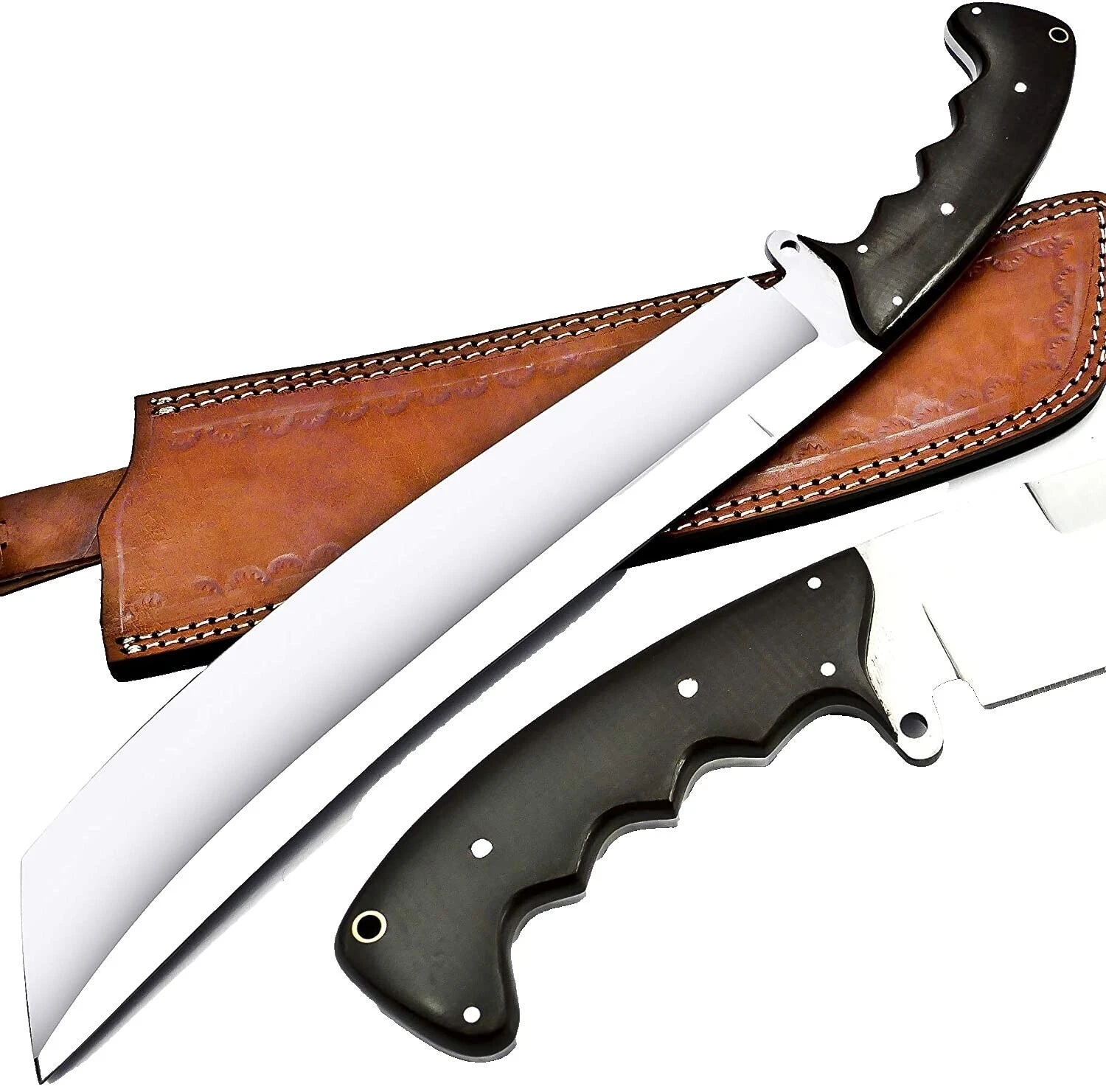 Carbon Steel Blade Leather Handle Survival Collectible Modern Factory Manufactured Fixed Blade Knives