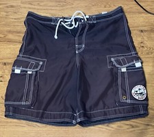 Hollister Mens Navy Cargo Lined Swim Trunks Size XL