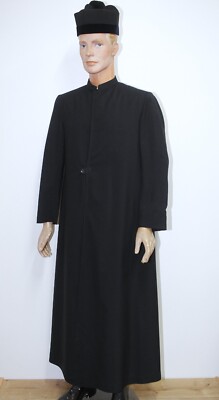 ジャケット・アウター french antique cassock coat Early 20th Antique Black Light Wool French Catholic Priest