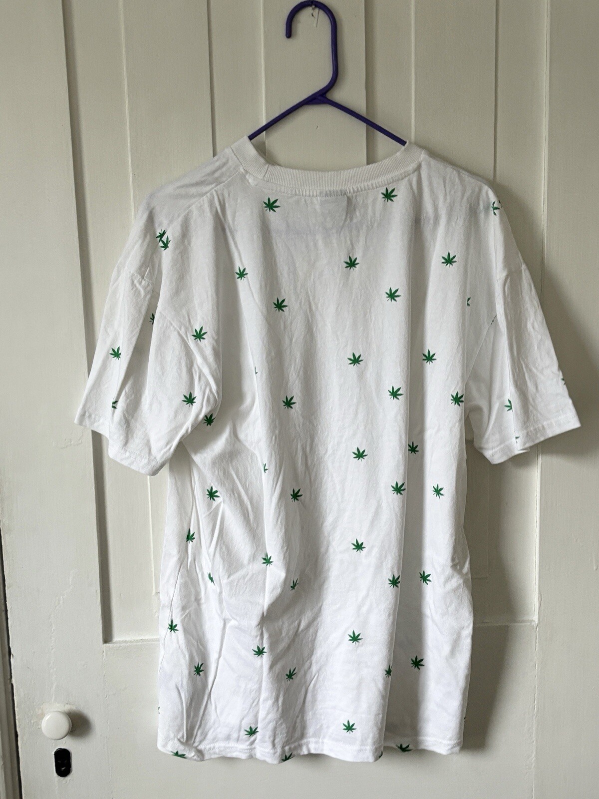 FILA DEATH ROW RECORDS rara maglietta uomo fuori produzione bianca e verde foglia di marijuana grafica XL