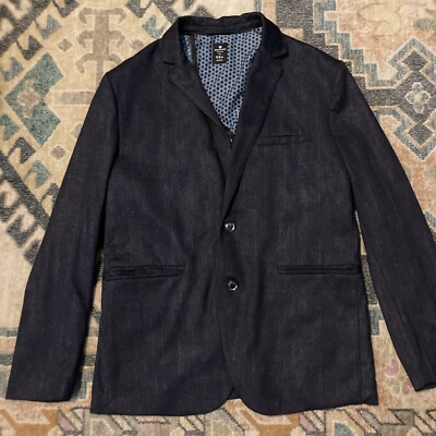 BROOKLYN BRIGADE Men's Stretch Knit Blazer Suit Jacket Navy Size Large 42