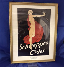Schweppes Advertising Gold Framed Print ''Cider'' 1920's Art Deco - FREE POSTAGE