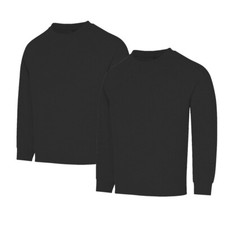 Jumper Pack 2 Unisex Knitted Sweater Full Sleeve Boy Girl Top Crew Neck Charcoal