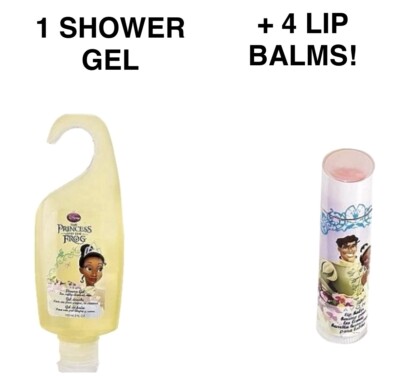 Avon Disney PRINCESS AND THE FROG Shower Gel +  4 CUPCAKE LIP BALM Girl s Set