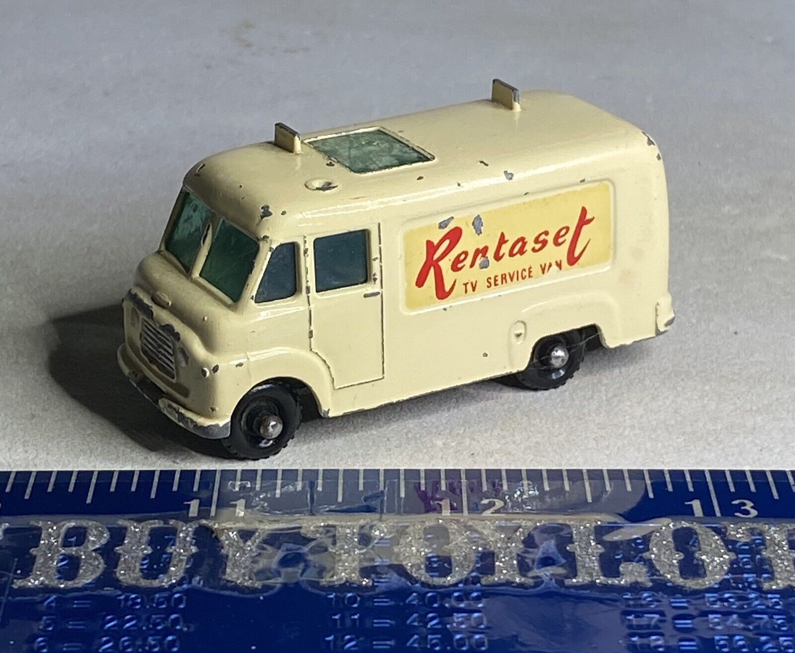 Vintage Matchbox Lesney - Rentaset TV Service Repair Van Truck #62b - Cream 1963