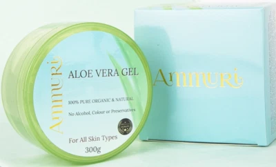 AMMURI Organic Aloe Vera Gel Soothing Skin Care Natural Pure No Alcohol or Preservative