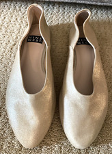 NINE WEST Monika Flats Gold Metallic Sz 8.5 NWOB