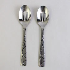 Set of 2 Cambridge Conquest Slotted Spoons for Serving, 8.75" Stainless Steel 