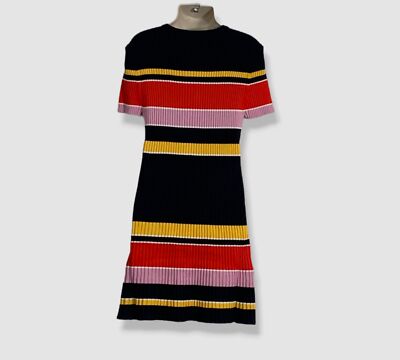 milly striped mini dress Kenna Knit Mini Dress in Black/White