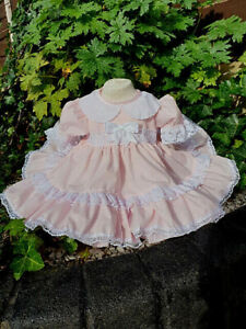 DREAM 0-3 YEARS TRADITIONAL FRILLY NETTED BABY DRESS AND KNICKERS OR REBORN DOLL