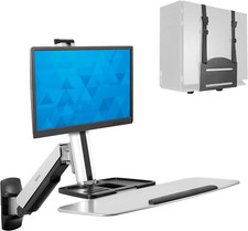 Adjustable Sit-Stand Wall Mount Workstation with Monitor Keyboard Tray